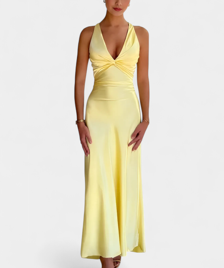 Elegantní šaty Lea s přehozeným pasem a výstřihem do V