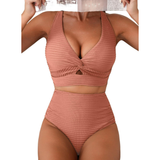 Žebrované bikiny Melanie s vysokým pasem