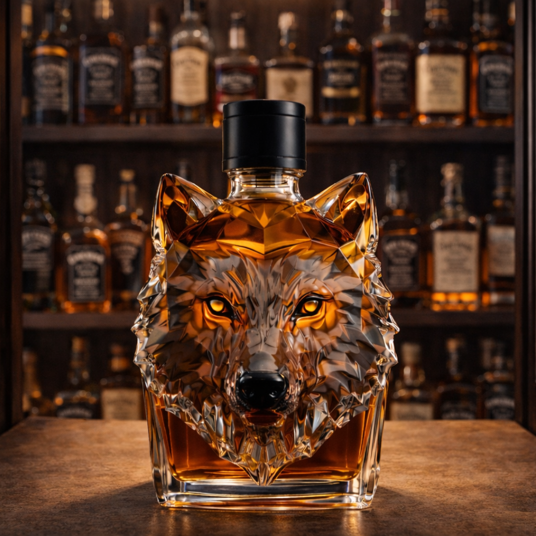 Karafa na whisky Vlk – interiér