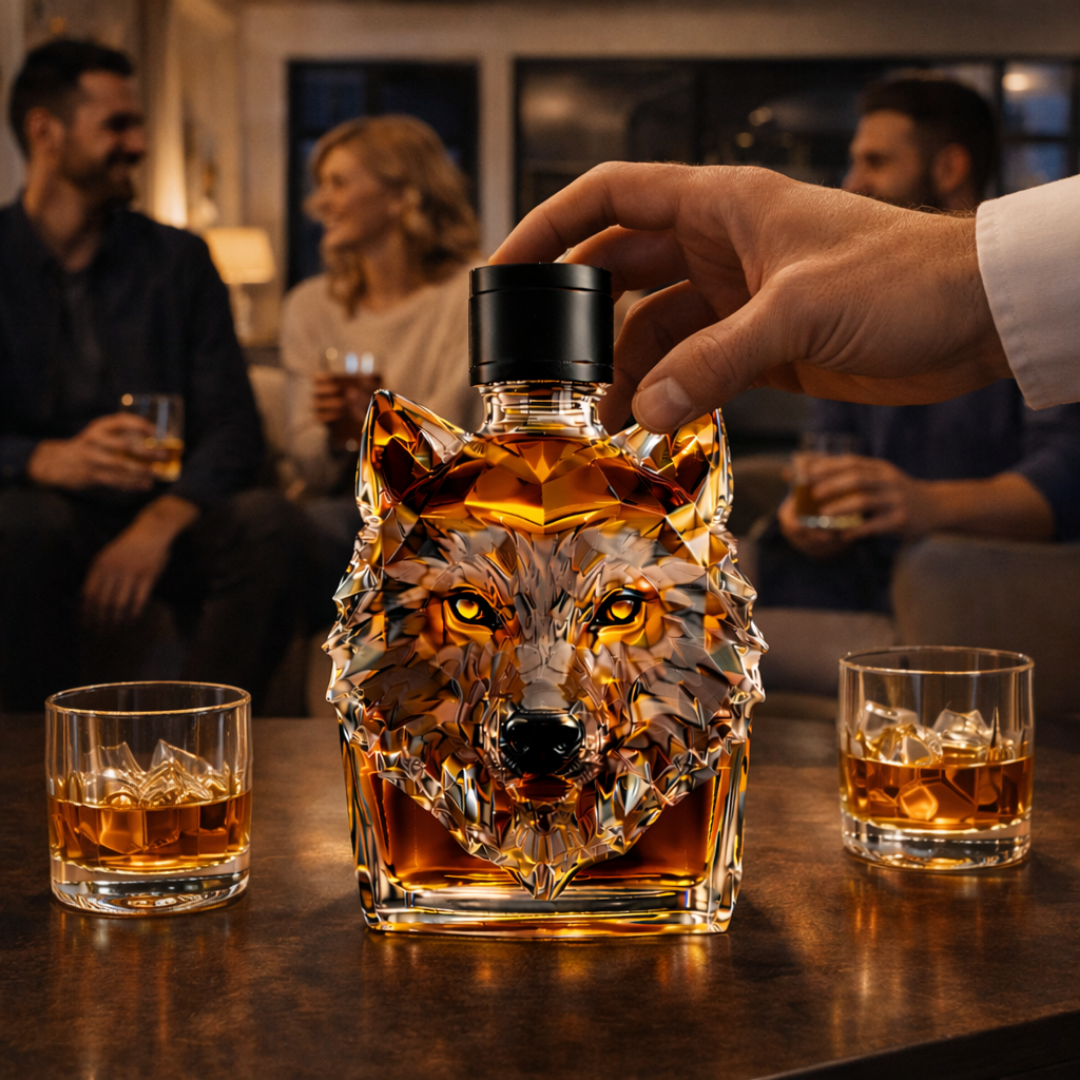 Karafa na whisky Vlk – interiér