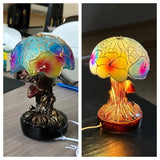 Boho lampa ve tvaru houby s květy