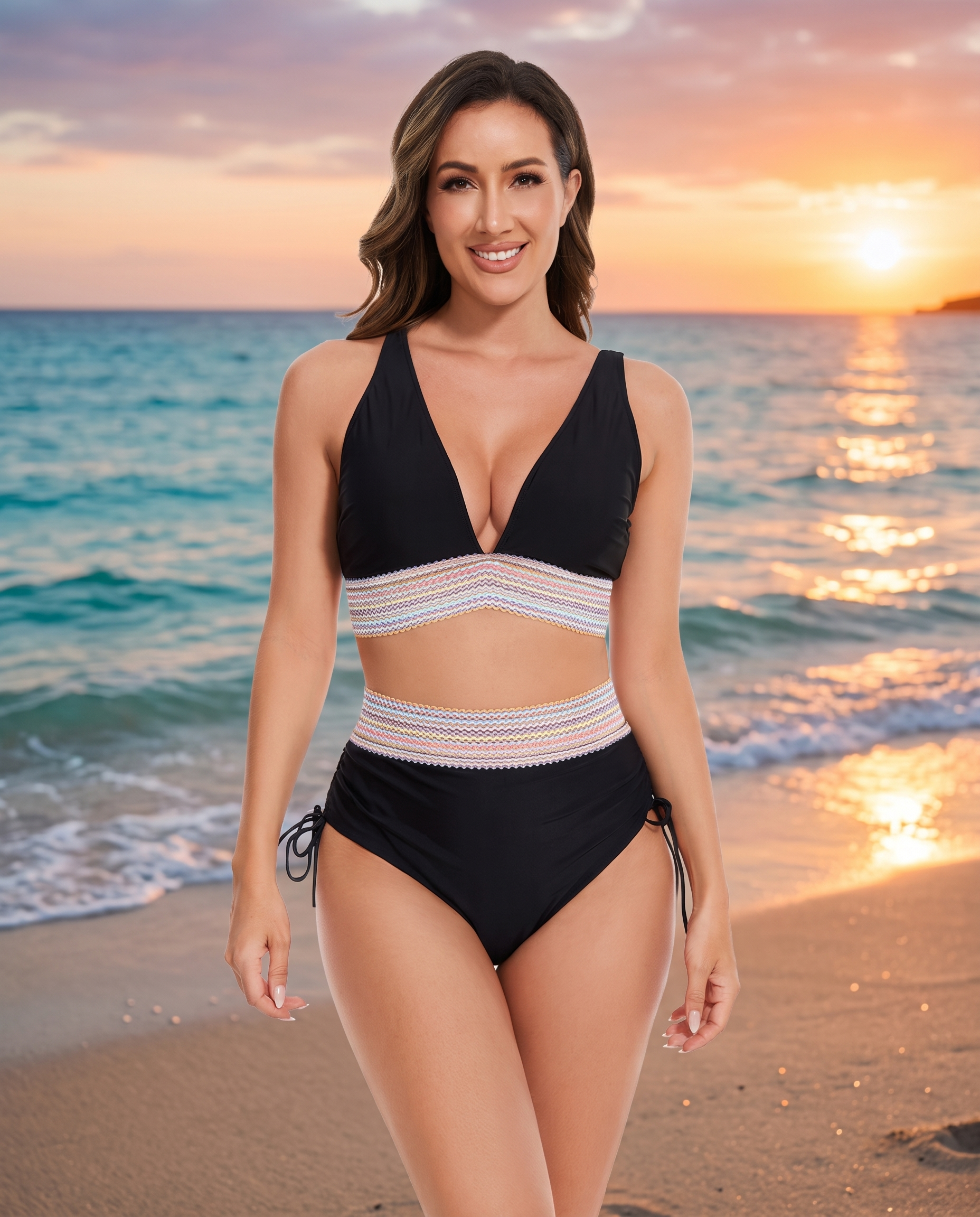 Plavky Liva – tvarující bikiny s vysokým pasem a push-up